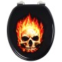 OGOMONDO Sedile Copri WC Universale Frizionato Fantasia MDF Chiusura Rallentata *** CONFEZIONE 1 pz., Fantasia Palms Beach