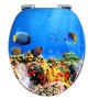 OGOMONDO Sedile Copri WC Universale Frizionato Fantasia MDF Chiusura Rallentata *** CONFEZIONE 1 pz., Fantasia Palms Beach