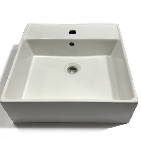 Lavabo Da Appoggio Ceramica Bianco Lavandino Lavello Arredo 2 Misure *** CONFEZIONE 1 pz., Misure 51x46x16 cm