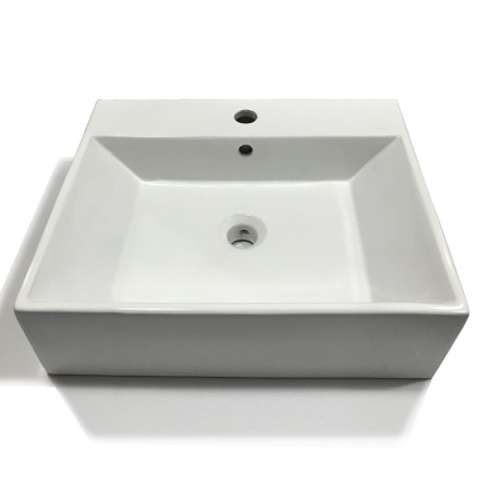 Lavabo Da Appoggio Ceramica Bianco Lavandino Lavello Arredo 2 Misure *** CONFEZIONE 1 pz., Misure 41x41x15 cm