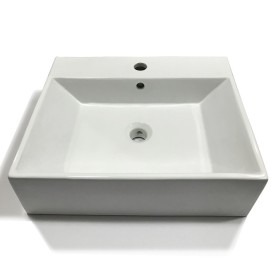 Lavabo Da Appoggio Ceramica Bianco Lavandino Lavello Arredo 2 Misure *** CONFEZIONE 1 pz., Misure 53x41x15 cm