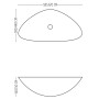 Lavabo Da Appoggio Ceramica Bianco Triangolare Lavandino Lavello Arredo  *** CONFEZIONE 1 pz., Misure 58x39x14 cm