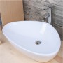 Lavabo Da Appoggio Ceramica Bianco Triangolare Lavandino Lavello Arredo  *** CONFEZIONE 1 pz., Misure 58x39x14 cm