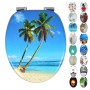 OGOMONDO Sedile Copri WC Universale Frizionato Fantasia MDF Chiusura Rallentata *** CONFEZIONE 1 pz., Fantasia Sea Sand