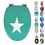 OGOMONDO Sedile Copri WC Universale Frizionato Fantasia MDF Chiusura Rallentata *** CONFEZIONE 1 pz., Fantasia Delfino