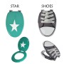 OGOMONDO Sedile Copri WC Universale Frizionato Fantasia MDF Chiusura Rallentata *** CONFEZIONE 1 pz., Fantasia Shoes
