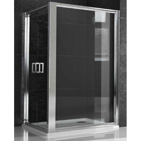 Ogomondo Lato Fisso per Porta Saloon Battente Doppia Anta Cristallo Temprato Varie Misure  *** CONFEZIONE 1 pz., Misure 78-80.5x