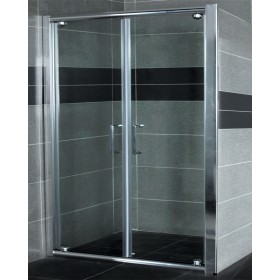 Ogomondo Porta Doccia Saloon Battente Doppia Anta per Box Nicchia Cristallo Temprato Varie Misure  *** CONFEZIONE 1 pz., Misure 