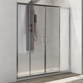 Porta Doccia Scorrevole Slide4 per Box Nicchia Quattro Ante Cristallo Trasparente *** CONFEZIONE 1 pz., Misure 166-172 x h190 cm