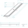 Canale Canaletta Pavimento Lineare Scarico Doccia Full Inox Mattonella Canalina *** Pezzi 1 pz., Misure L885xH63 115 Mm