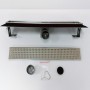 Canale Canaletta Pavimento Lineare Scarico Doccia Acciaio Inox Lucido Canalina *** Pezzi 1 pz., Misure L685xH63 115 Mm