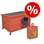 Set Cuccia per cani Woody, porta e Isolamento - L 85 x P 57 x H 58 cm