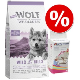 Welcome Kit Puppy & Junior Wolf of Wilderness + Tappetini Puppy Trainer - 12 kg Wolf of Wilderness Junior + 60 pz Tappetini Pupp