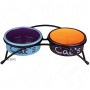 Doppia ciotola per gatti con supporto Trixie Eat on Feet - 2 x 300 ml, Ø 12 cm