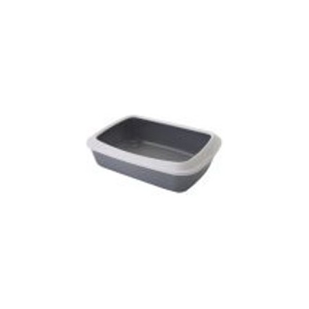 Cassetta igienica con bordo Savic Iriz - 50 cm - grigio chiaro / bianco