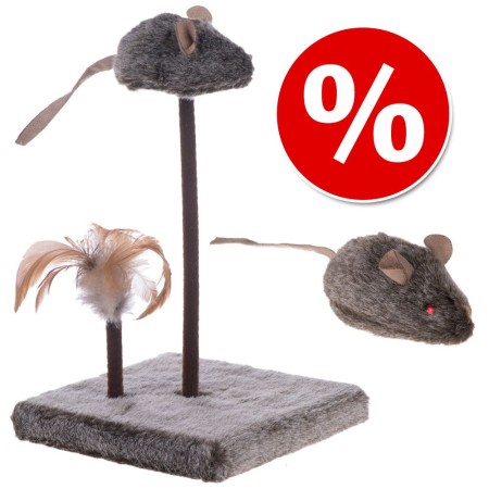 Set giochi per gatti Wild Mouse con sonoro e LED - 2 pz