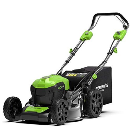 Greenworks Tosaerba a Batteria GD40LM46SP (Li-Ion 40 V, Larghezza Taglio 46cm, fino 750m², 3in1 Pacciamare Semovente Scarico La