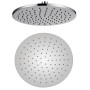 Ogomondo Soffione Doccia LED Round Tondo Monogetto In Ottone Cromato 8 mm *** CONFEZIONE 1 pz., Misura Ø250