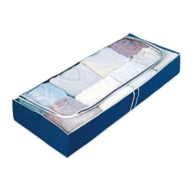 WENKO Custodia sottoletto Air - TNT traspirante, Polipropilene, 105 x 15 x 45 cm, Blu