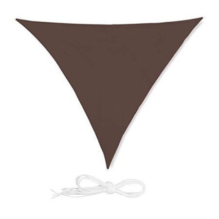 Relaxdays, Marrone Tenda a Vela Triangolare, Idrorepellente, Anti UV, Corde di Supporto, Terrazza e Giardino, 6x6x6 m, 6 x 6 x 6