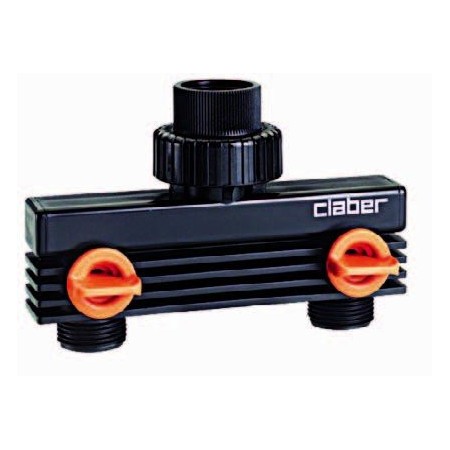 Schlauch und Zubehör 'CLABER distributore 2 Vie Presa Rubinetto 3/4" IG, 2 X 3/4 filettatura maschio