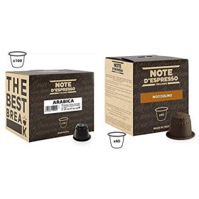 Note D'Espresso Arabica Caffè in Capsule - 560 g (100 x 5.6 g) & Nocciolino Preparato Solubile per Bevanda al Gusto di Cappucci