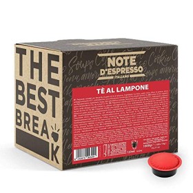 Note D'Espresso, tè ai lamponi rossi in capsule per macchine Lavazza e A Modo Mio, confezione da 100 x 10 g