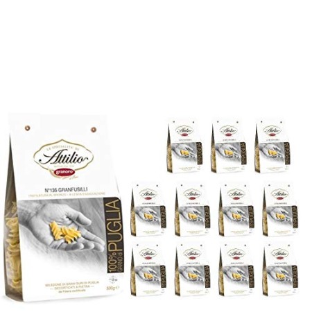 Pasta Granoro Selezione Attilio Granfusilli n 135 Confezione da 12 Pezzi da 500 Grammi