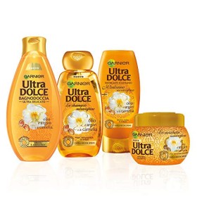 Garnier Shampoo + Balsamo + Maschera + Bagnoschiuma UltraDolce, Kit Con Shampoo, Balsamo, Maschera e Bagnoshiuma per Capelli Sec