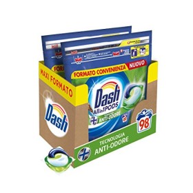 Dash Pods Allin1 Detersivo Lavatrice in Capsule Tecnologia Antiodore, Maxi Formato da 49 x 2 Pezzi, 98 Lavaggi