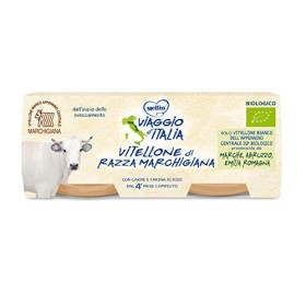 Mellin Viaggio d'Italia, Omogeneizzato Vitellone Bio - Confezione da 24x80 gr