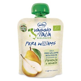 Mellin Viaggio d'Italia, Pouch Merenda Bio, Pera Williams - 6 Confezioni da 90 gr