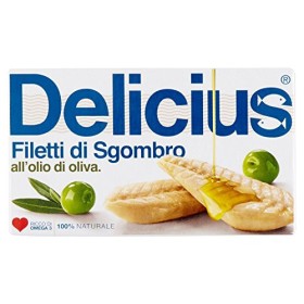 Delicius Filetti di Sgombro all'Olio di Oliva, Ricco di Omega 3, 125g