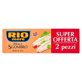 Rio Mare, Filetti di Sgombro all'Olio di Oliva, Ricchi di Omega 3, 2 Lattine da 125 g