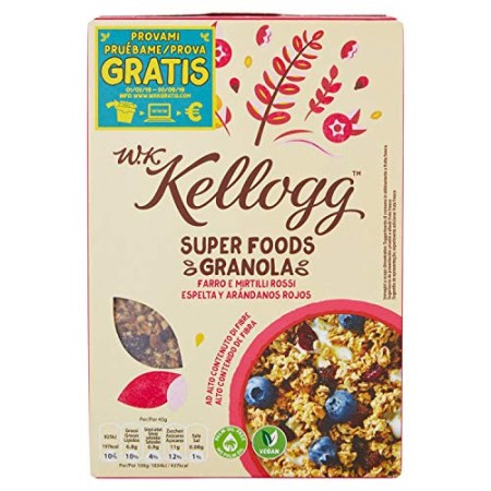 W.K Kellogg Cereali con Mirtilli Rossi, 300g