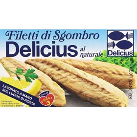 Delicius - Filetti di Sgombro, al Naturale - 5 scatolette da 125 g [625 g]