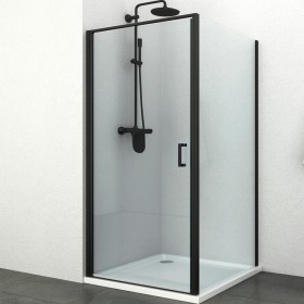 Ogomondo Lato fisso per Porta Battente Swing Black Nero Cristallo 6 mm *** CONFEZIONE 1 pz., Misure 67-69xH195 cm