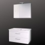 Mobile da bagno sospeso Spring  Bianco con lavabo specchio MADE IN ITALY *** CONFEZIONE 1 pz., Misure L65xP47xH50 cm