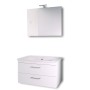 Mobile da bagno sospeso Spring  Bianco con lavabo specchio MADE IN ITALY *** CONFEZIONE 1 pz., Misure L100xP47xH50 cm