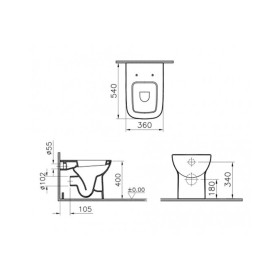 Vaso a Pavimento Bianco Vitra S20 *** CONFEZIONE 1 pz.
