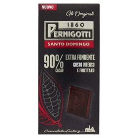 Pernigotti, Tavoletta Santo Domingo, Cioccolato Monorigine Extra-Fondente 90%, Gusto Intenso e Fruttato, Senza Glutine e Olio di