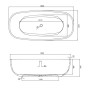 Vasca Da Bagno Free Standing Greta Artificial Stone Bianco Opaco Matt *** CONFEZIONE 1 pz.