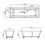 Vasca Da Bagno Free Standing Hannah Artificial Stone Bianco Opaco Matt *** CONFEZIONE 1 pz.