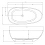Vasca Da Bagno Free Standing Lisa Artificial Stone Bianco Opaco Matt *** CONFEZIONE 1 pz., Misure L160x80x54 cm