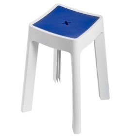 Ogomondo Sgabello Contenitore da Bagno in Resina Termoplastica  *** Colore Bianco, Colore 1 pz.
