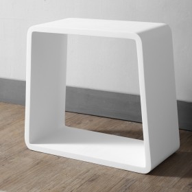 Ogomondo Sgabello da Bagno Silk in Artificial Stone Bianco Opaco Matt *** CONFEZIONE 1 pz.
