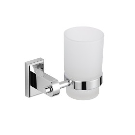 Porta Bicchiere per Spazzolino da Bagno Iris a Parete Ottone Cromato Accessori Alta Qualità *** CONFEZIONE 1 pz.