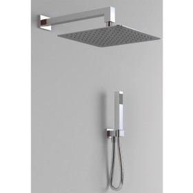 Kit Doccia Quadro 2 Completo Soffione Braccio Presa Acqua Doccetta Laccio Pvc Bagno *** CONFEZIONE 1 pz., Tipo di accessorio Sof