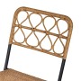 Outsunny Set 3 Pezzi Tavolino con Sedie da Giardino Pieghevoli Set da Esterno in Rattan Sintetico e Acciaio, Color Legno