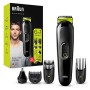 Braun MGK3221 Tagliacapelli Regolabarba Uomo, Lame Di Lunga Durata, Con Rifinitore Naso/Orecchie E 5 Accessori, Confezione Con 8